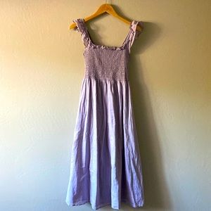 Reformation Noreen MIDI Dress smocked ruffle size S